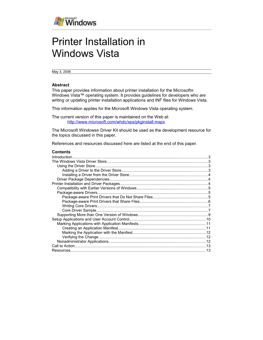 Printer Installation in Windows Vista
