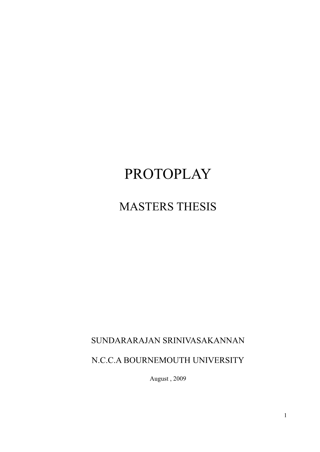 Masters Thesis