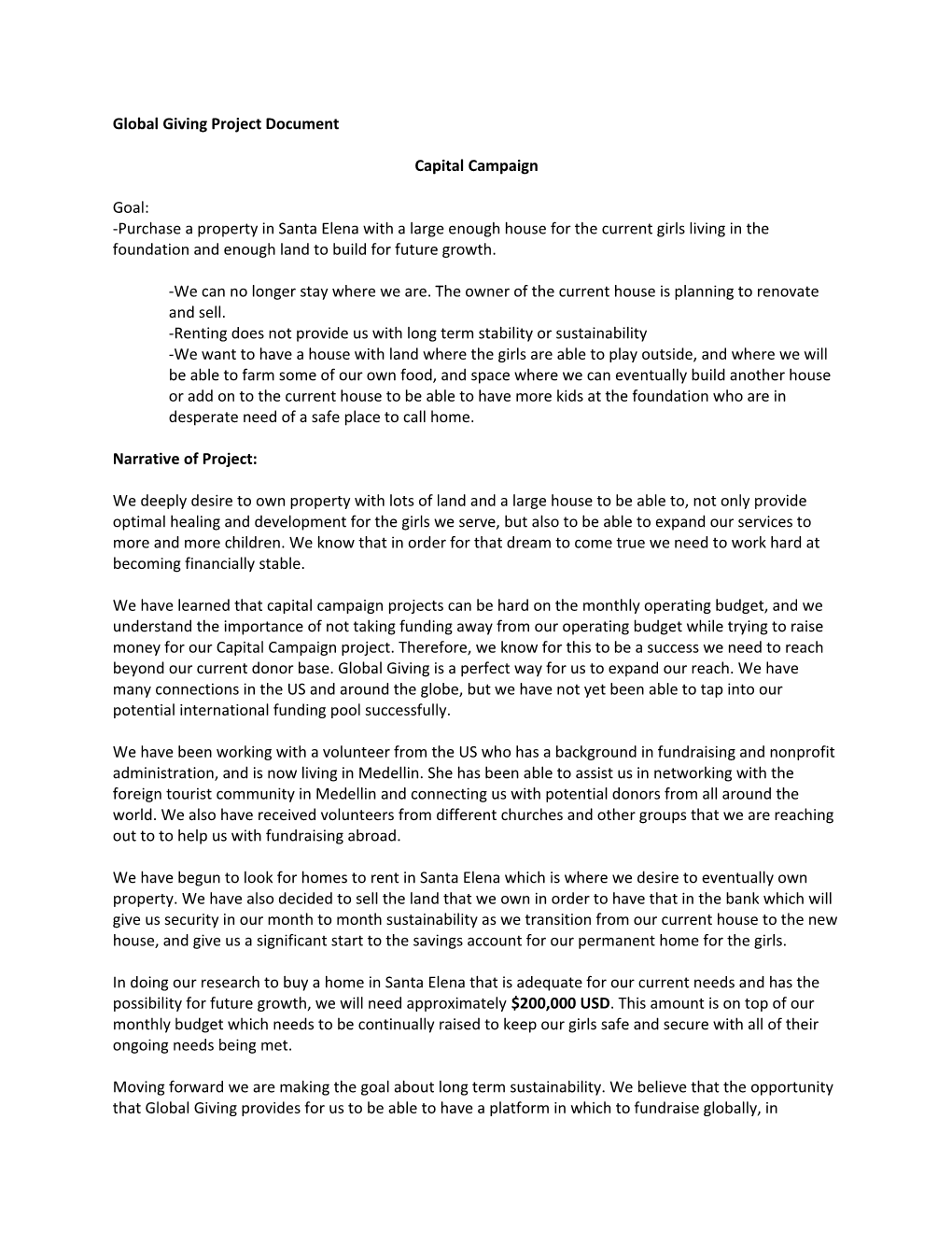 Global Giving Project Document