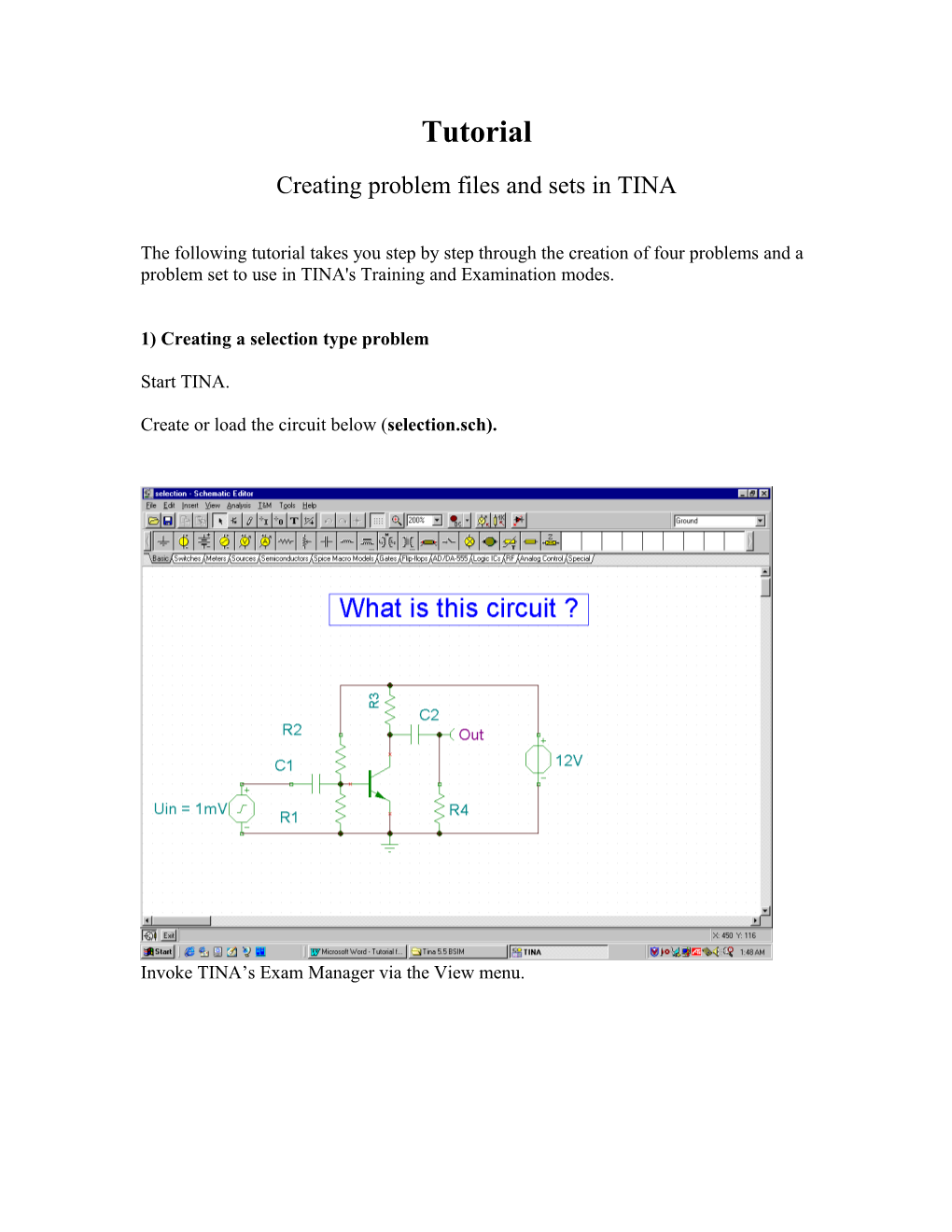 Creating Problem Files and Sets in TINA