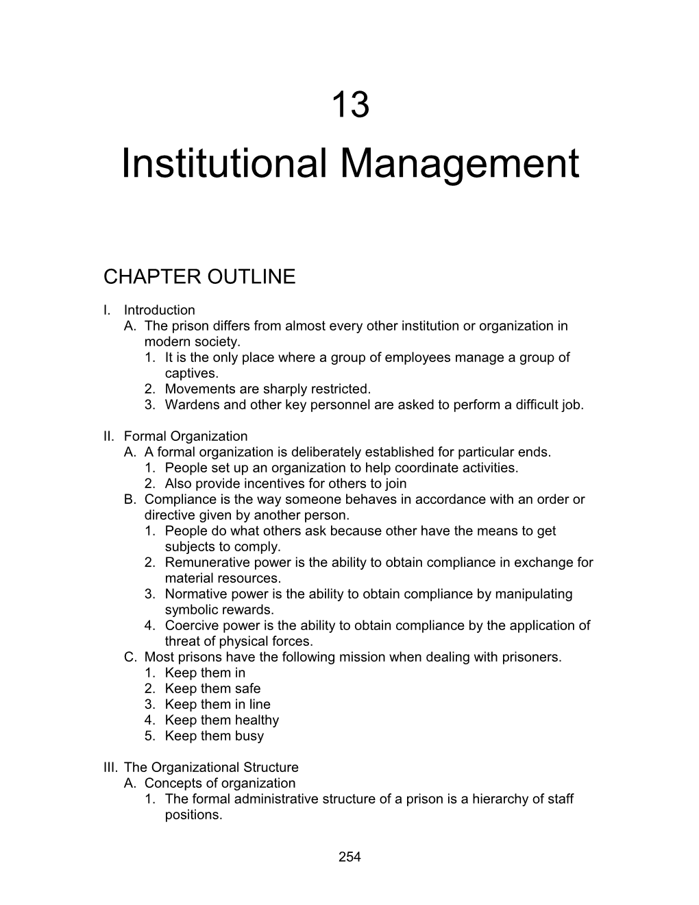 Institutional Management