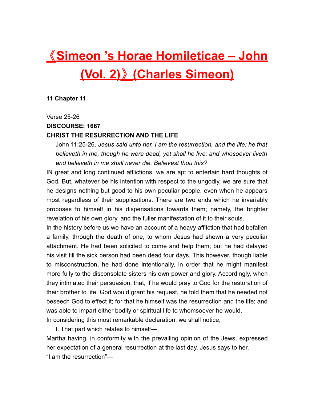 Simeon S Horae Homileticae John (Vol. 2) (Charles Simeon)