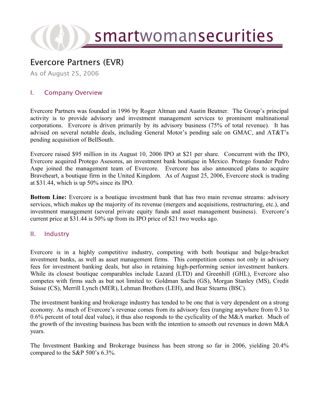 Evercore Partners (EVR)