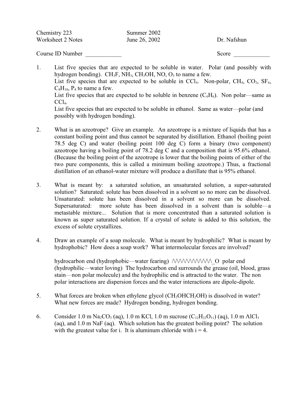 Worksheet 2 Notesjune 26, 2002Dr. Nafshun