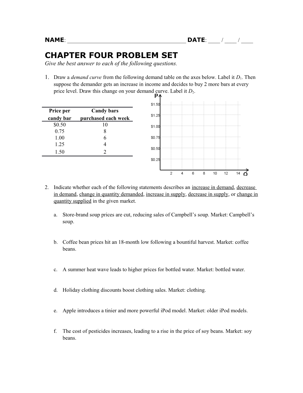 Chapter Four Problem Set