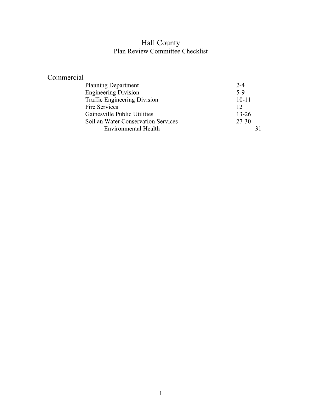 Plan Review Committee Checklist