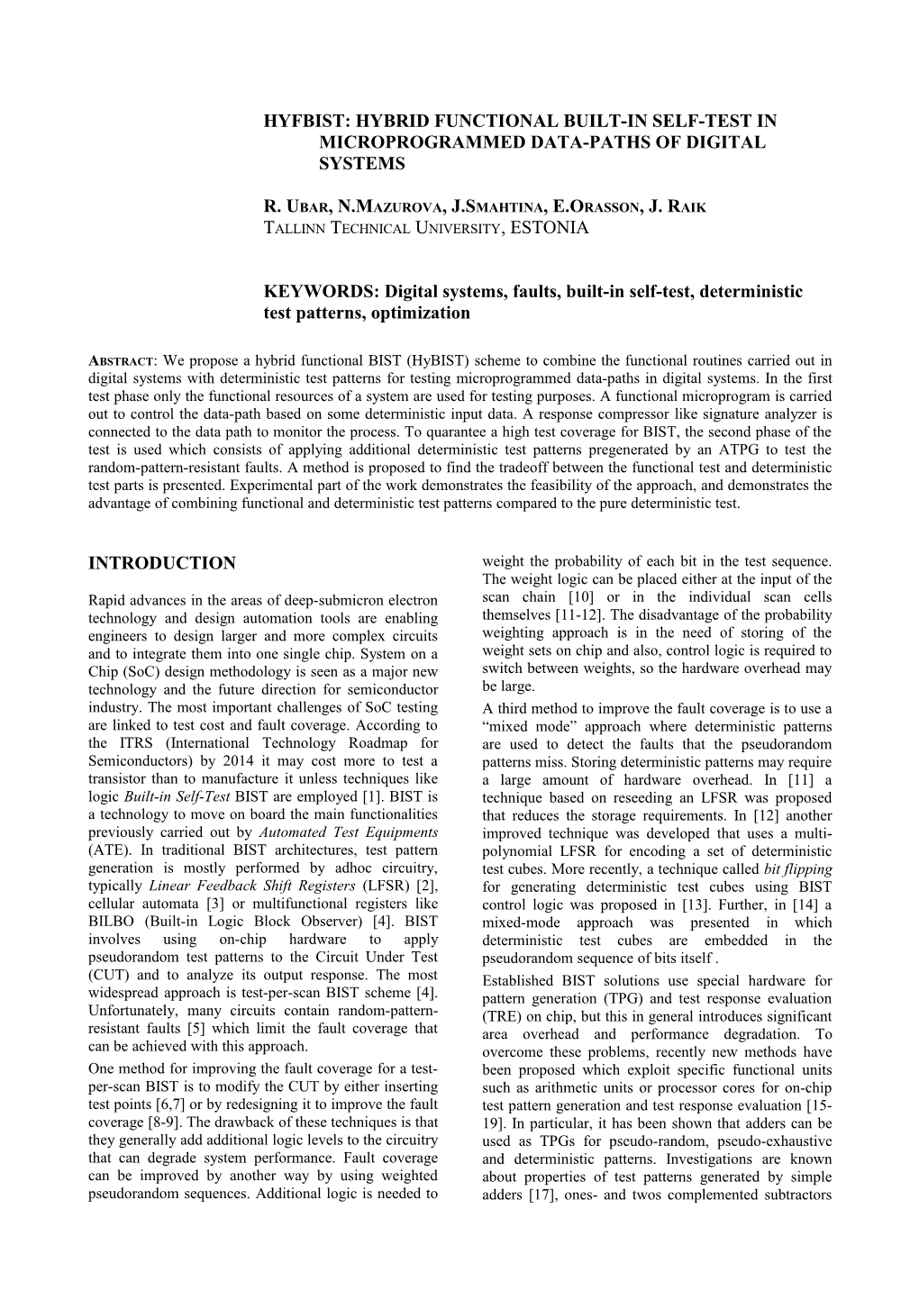 Hyfbist: Hybrid Functional Built-In Self-Test in Microprogrammed Data-Paths of Digital Systems