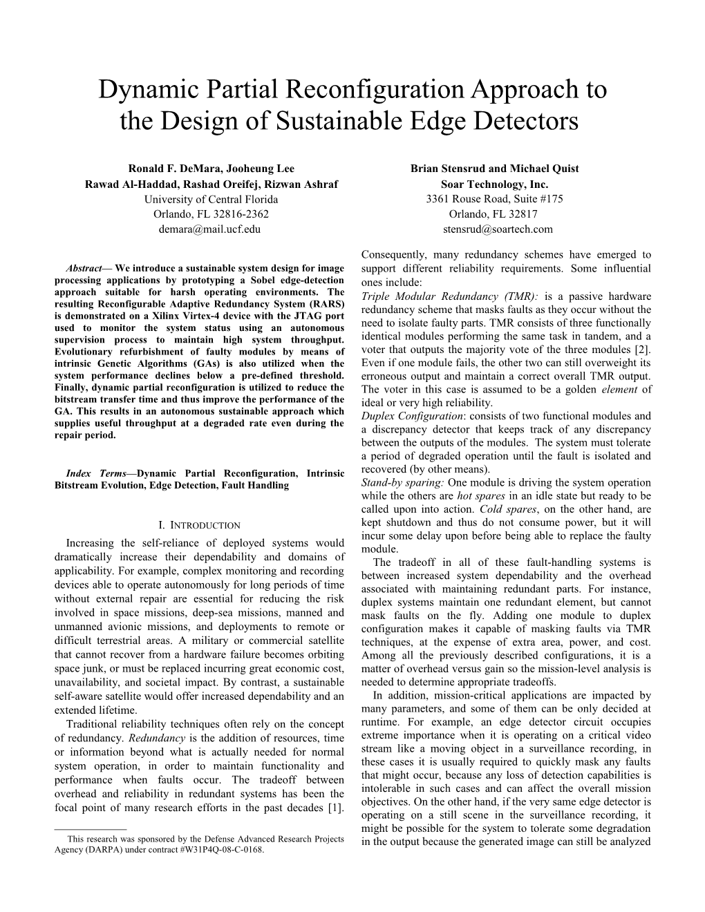 Dynamic Partial Reconfiguration Approach to the Design of Sustainable Edge Detectors