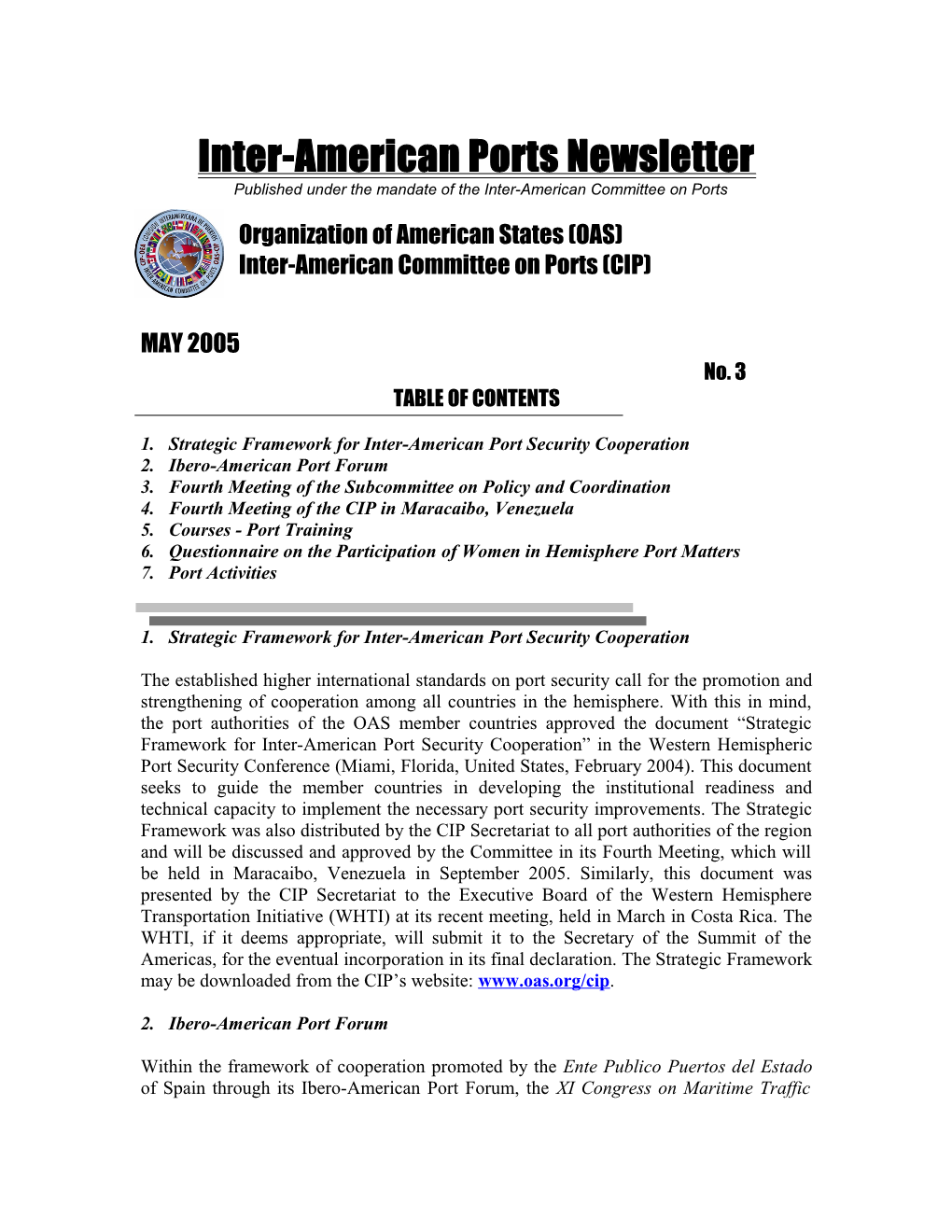 Boletín Interamericano De Puertos