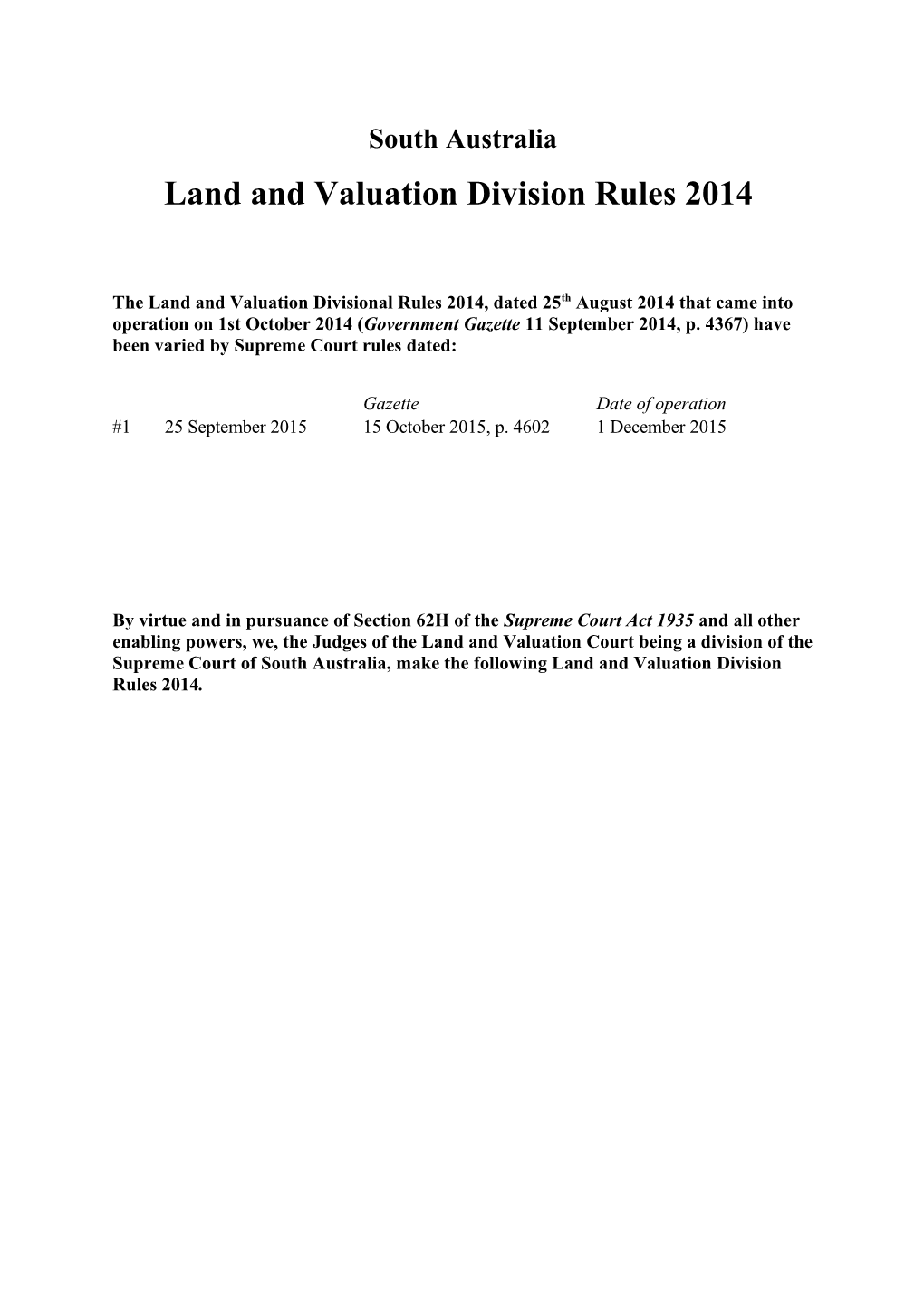 Land and Valuation Division Rules 2014