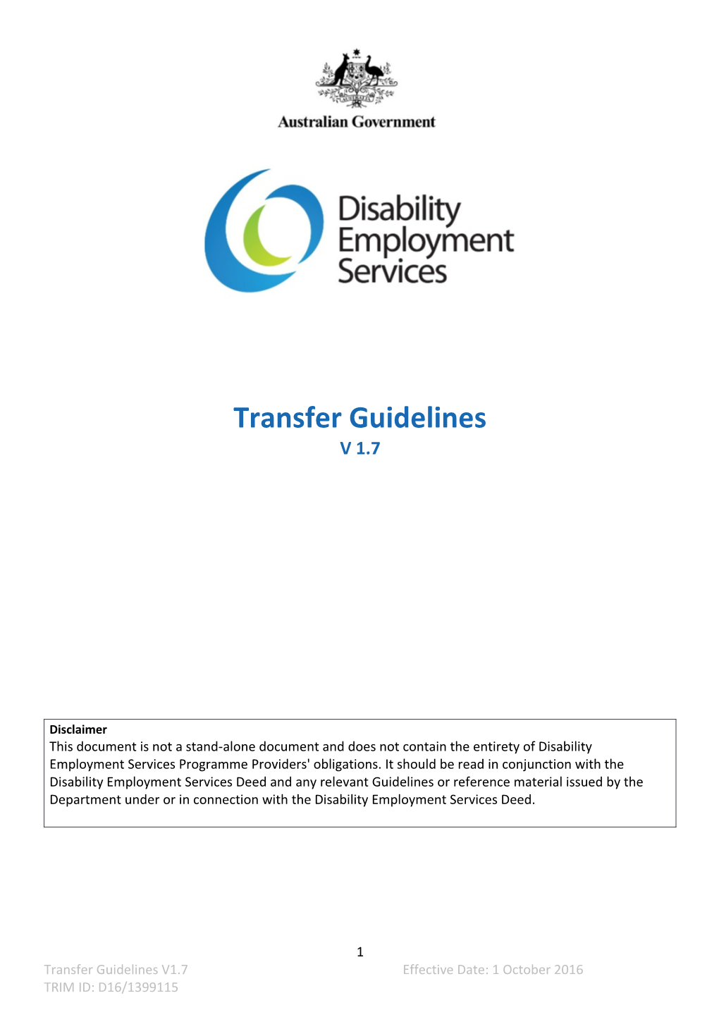 Transfer Guidelines
