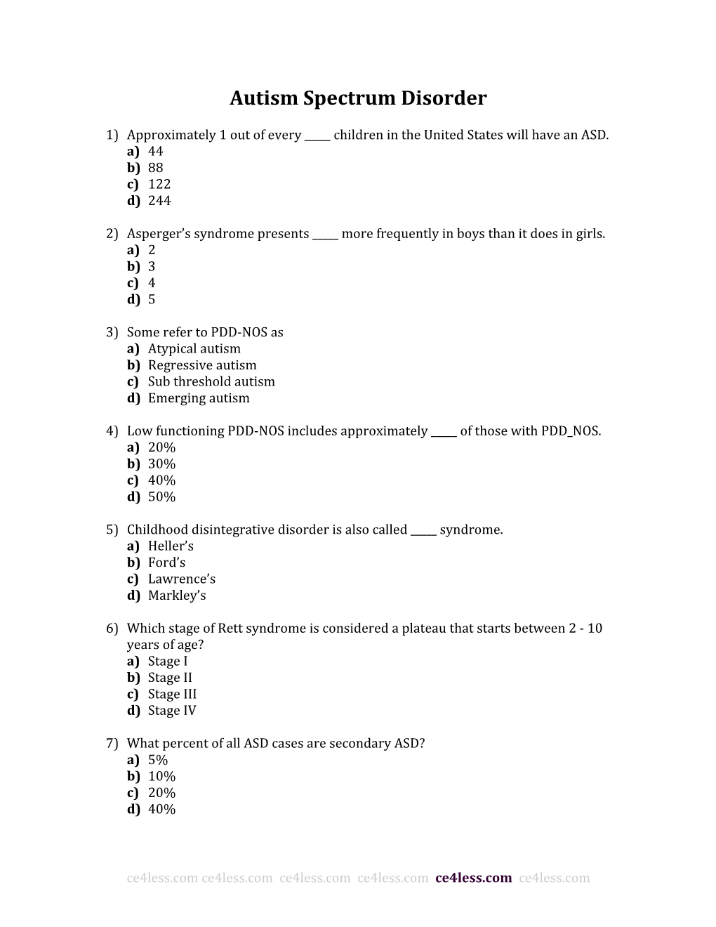 Autism Spectrum Disorder