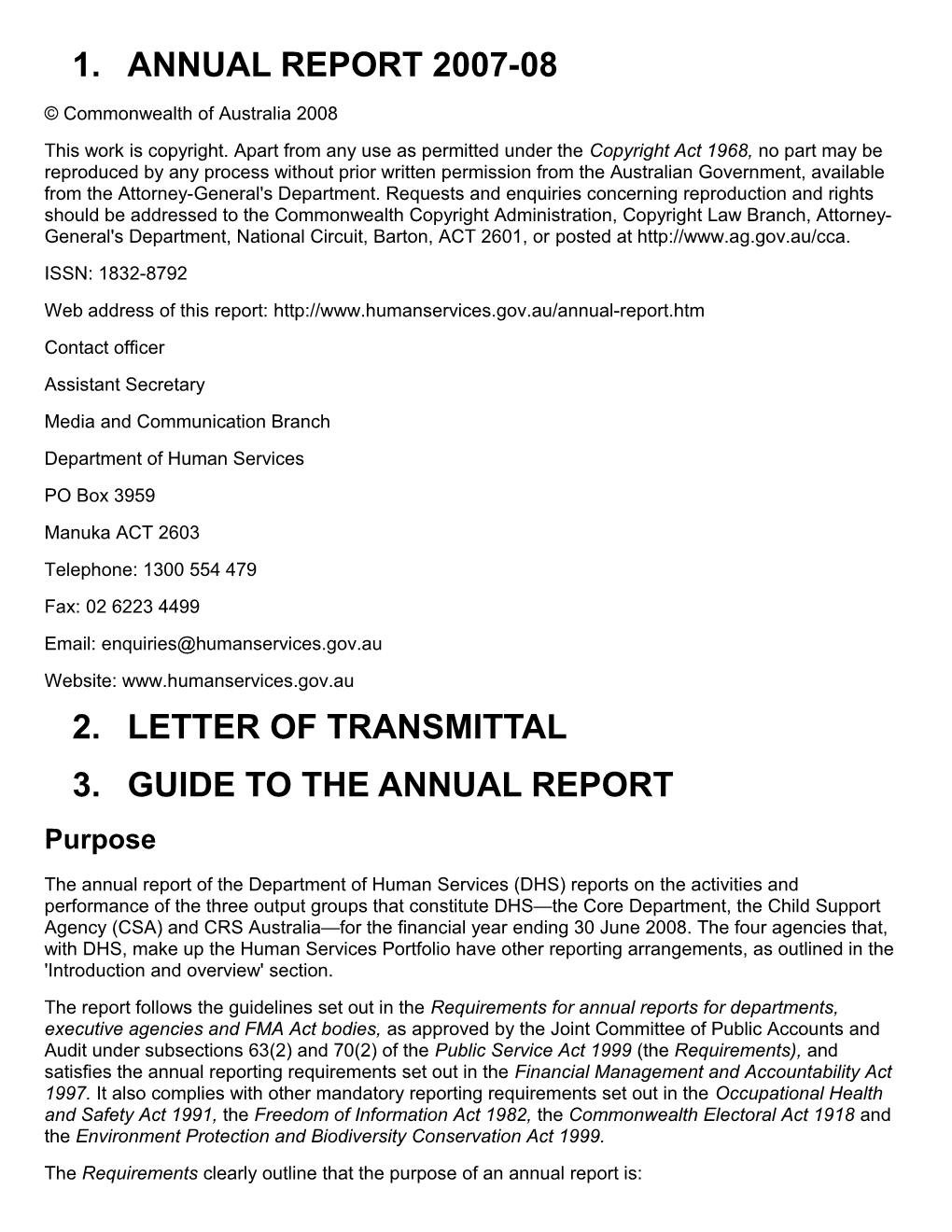 DHS Annual Report 2007-08 - Full Report