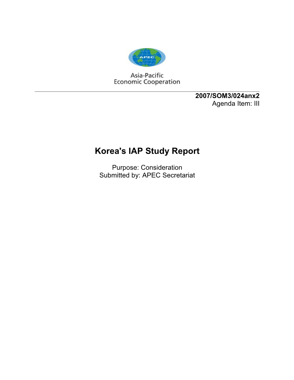 IAP Study Report Korea 2007