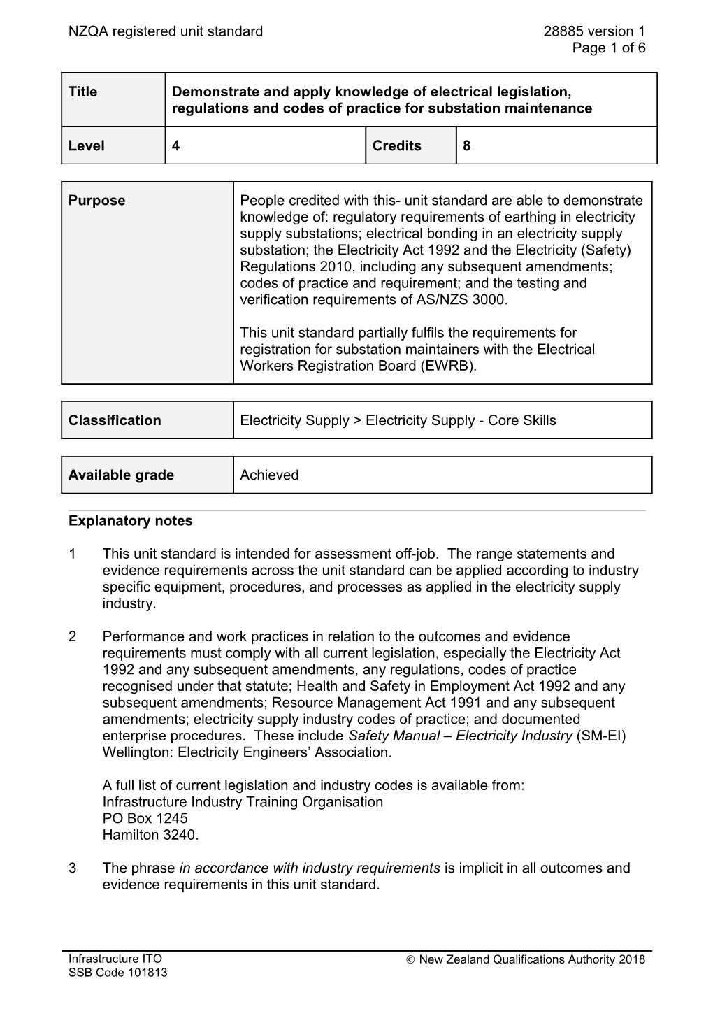 28885 Demonstrate and Apply Knowledge of Electrical Legislation, Regulations and Codes