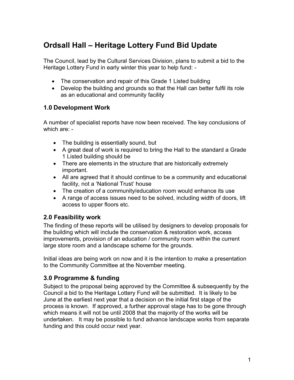 Ordsall Hall Heritage Lottery Fund Bid Update