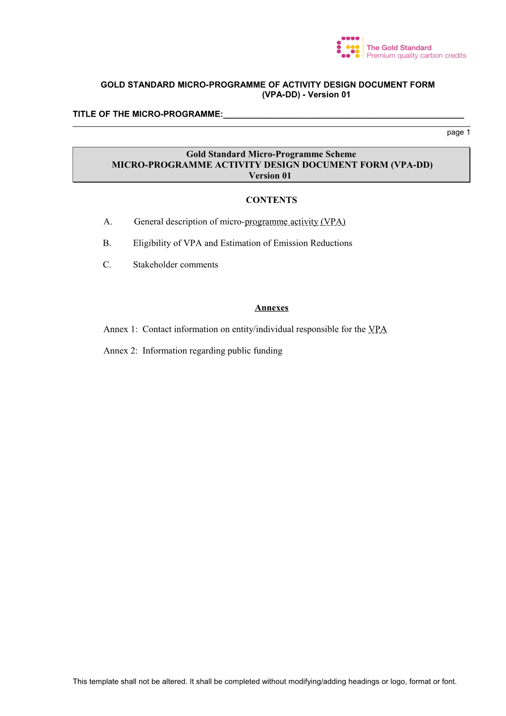 Small-Scale CDM Programme Activity Design Document Form (Poa-SSC-CPA-DD). (Version 01)