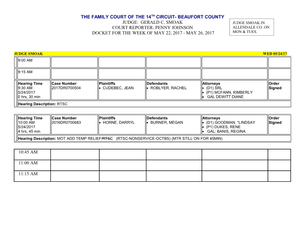 Judge Smoak Thurs 05/25/17 (Page 1 of 2)