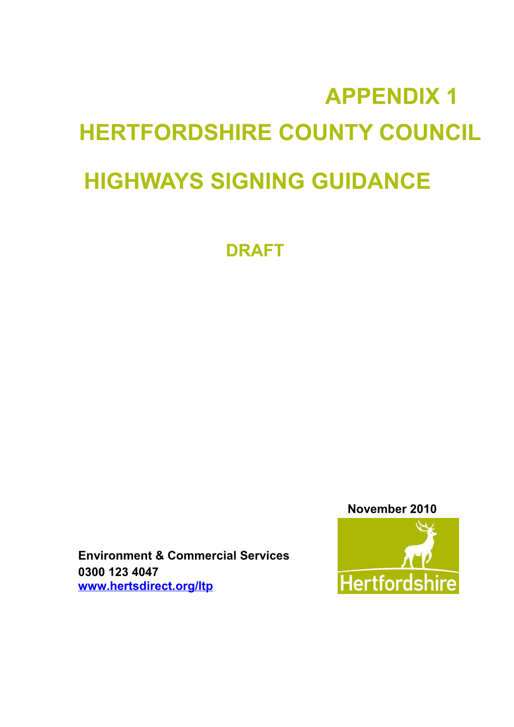 Hertfordshire County Council Highways