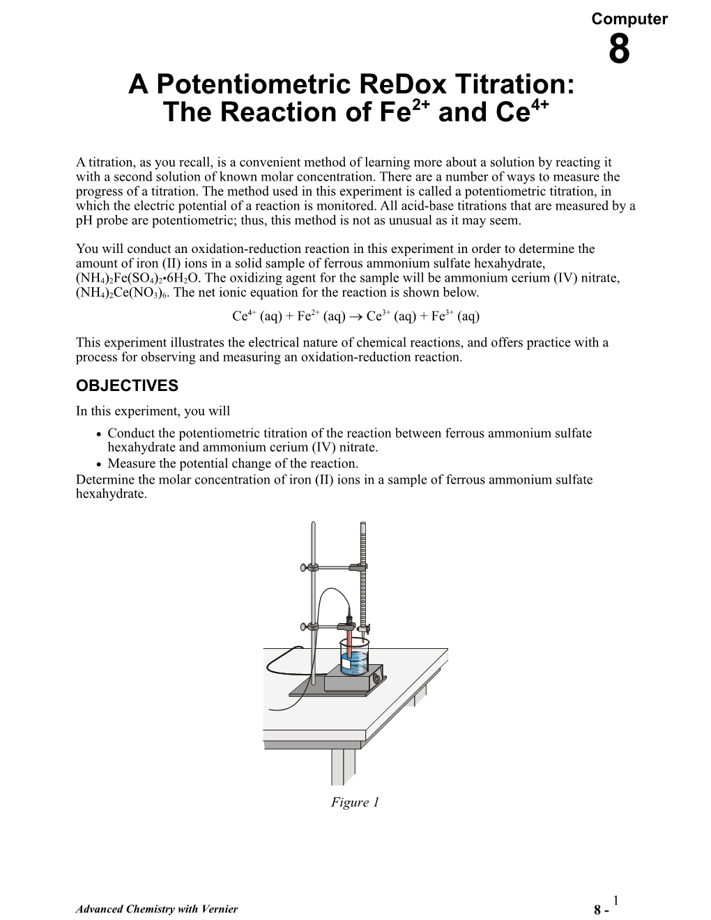 An Oxidation-Reduction Titration: the Reaction of Fe2+ and Ce4+