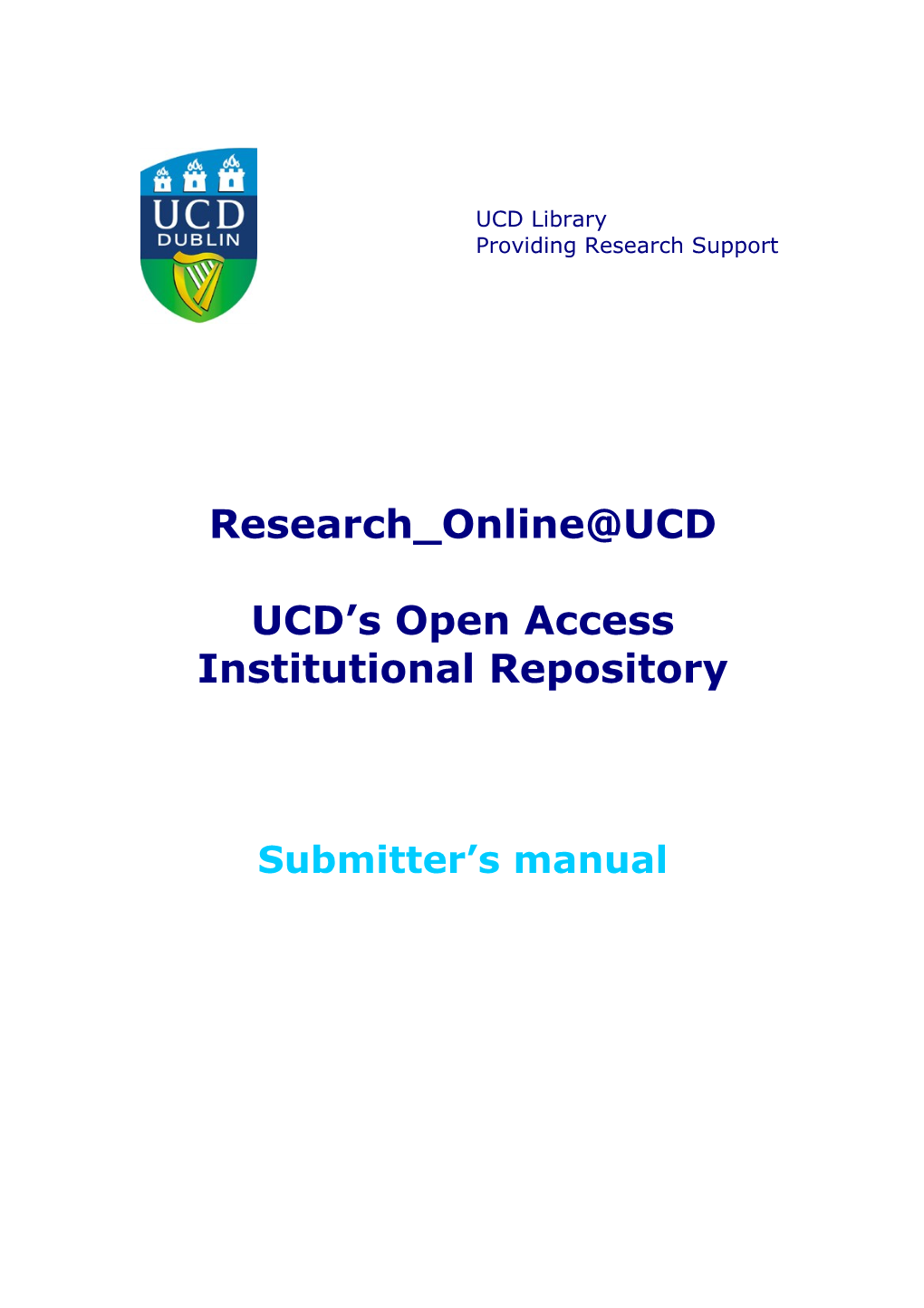 Inputting Style for UCD Institutional Repository
