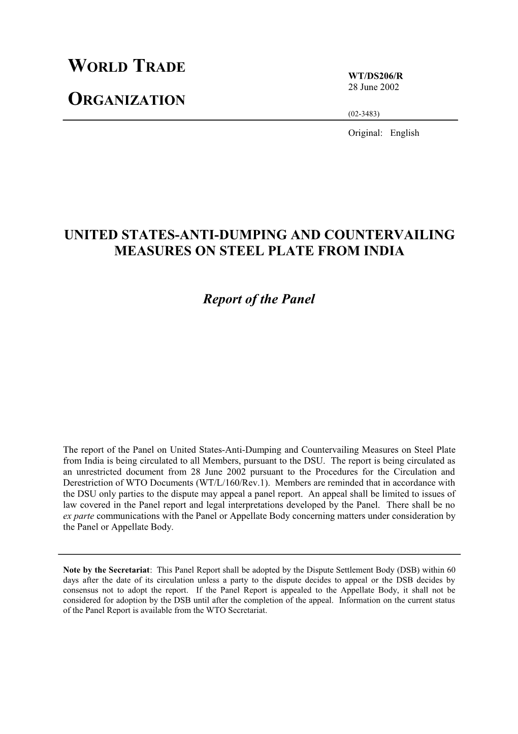 United States - Anti-Dumping and Countervailing