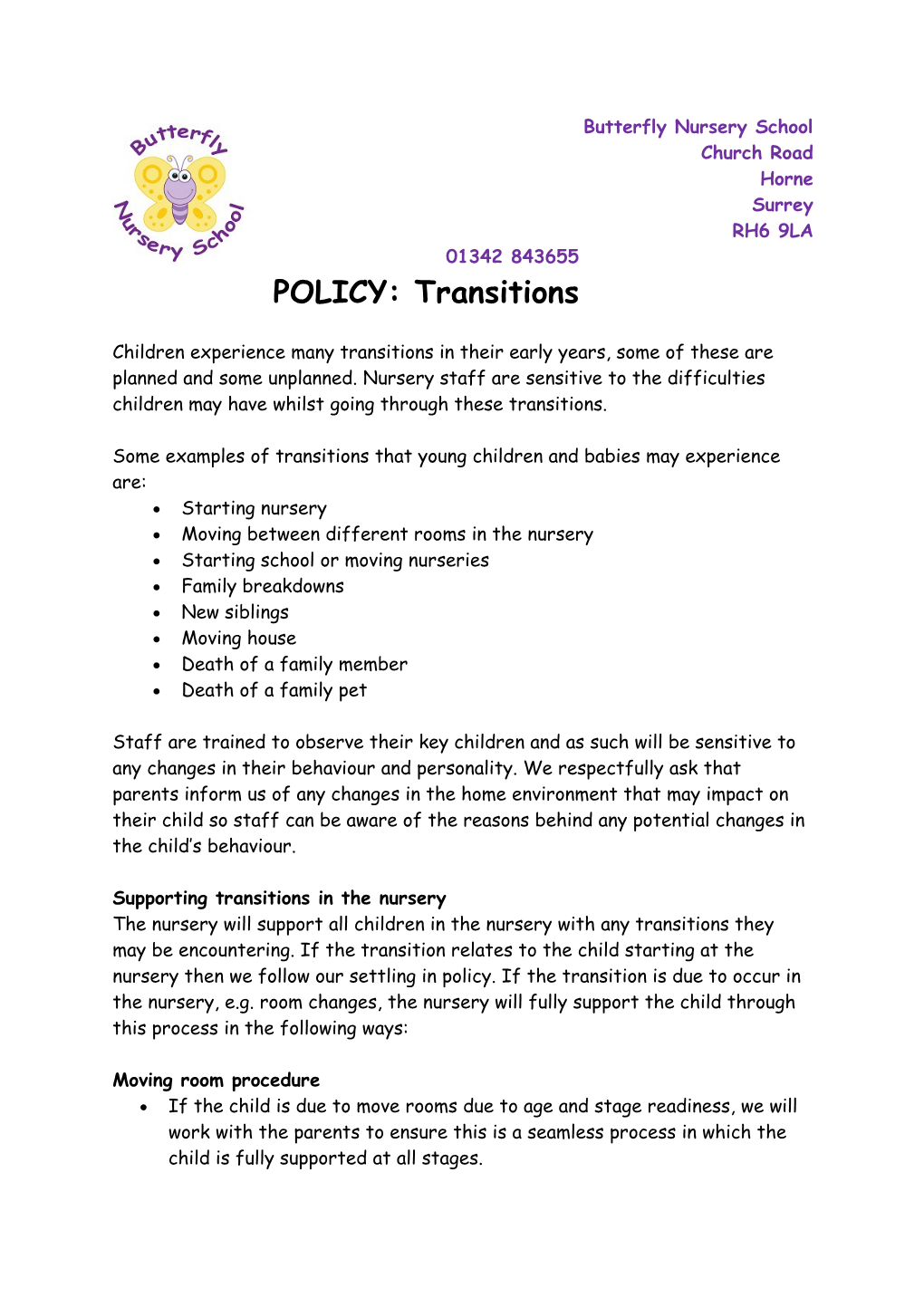 POLICY:Transitions