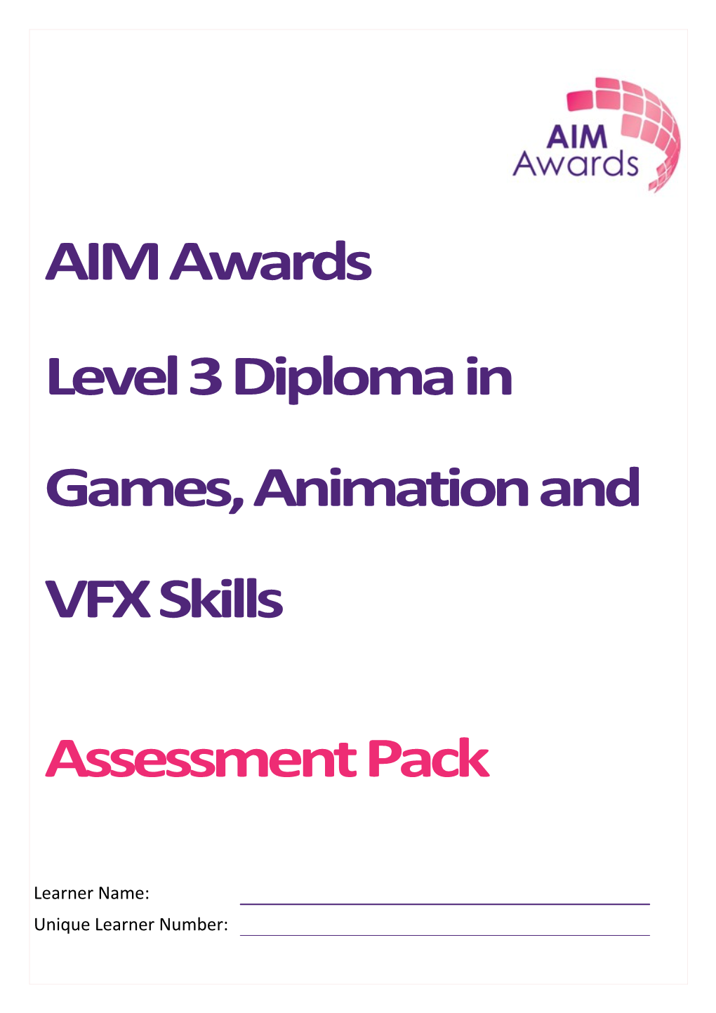 Level 3 Diploma in Games, Animation and VFX Skills