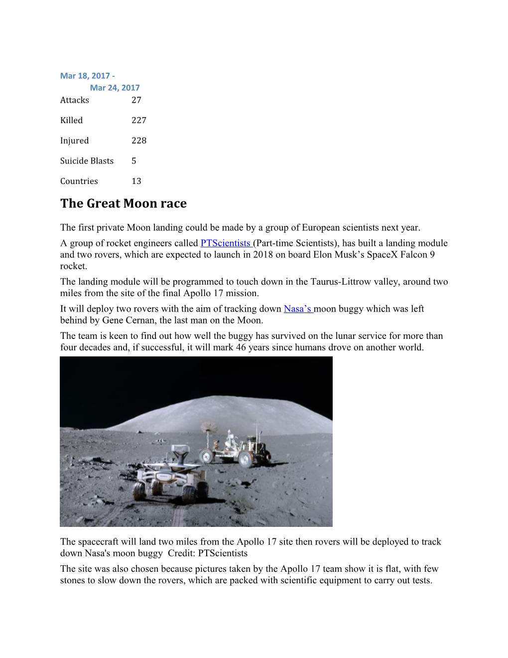 The Great Moon Race