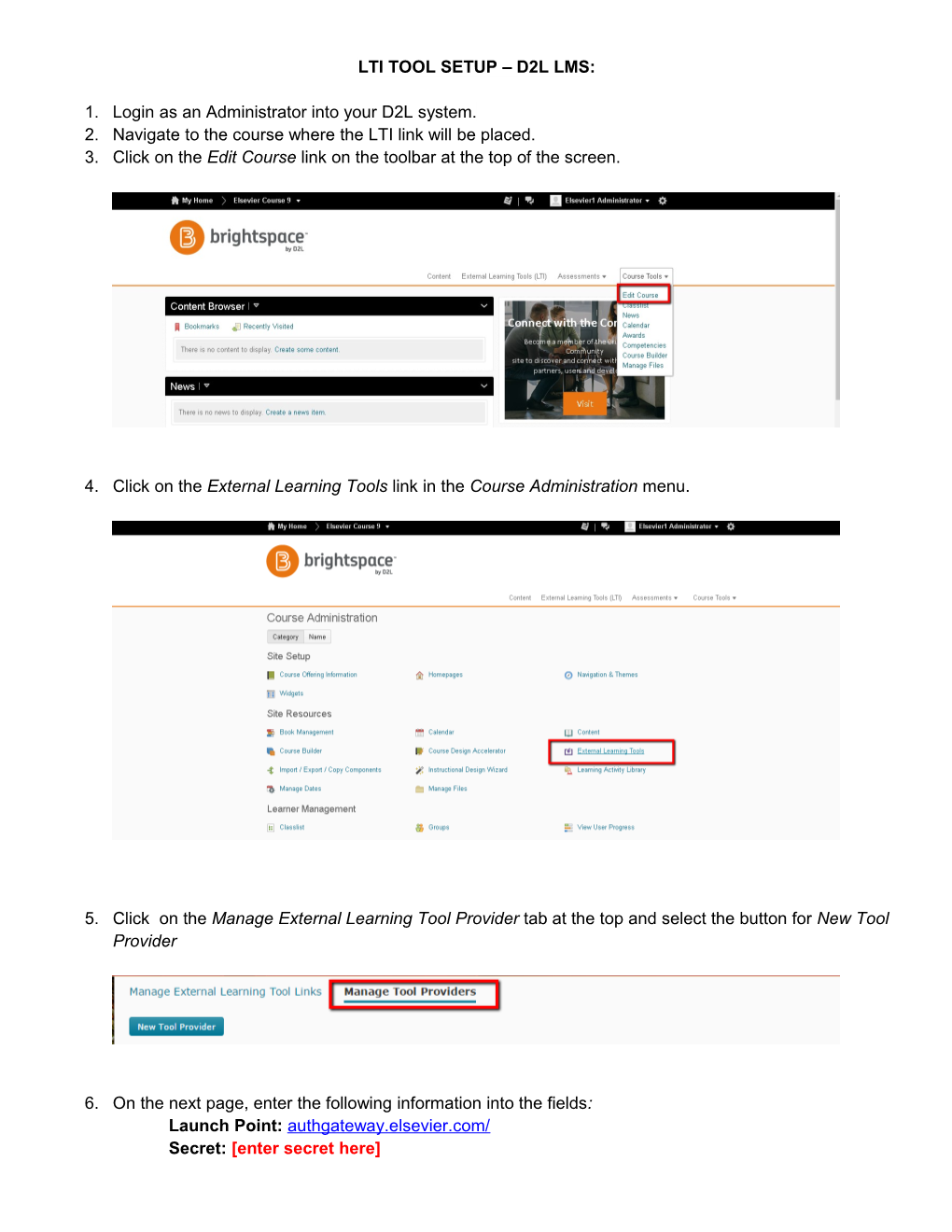 Lti Tool Setup D2l Lms