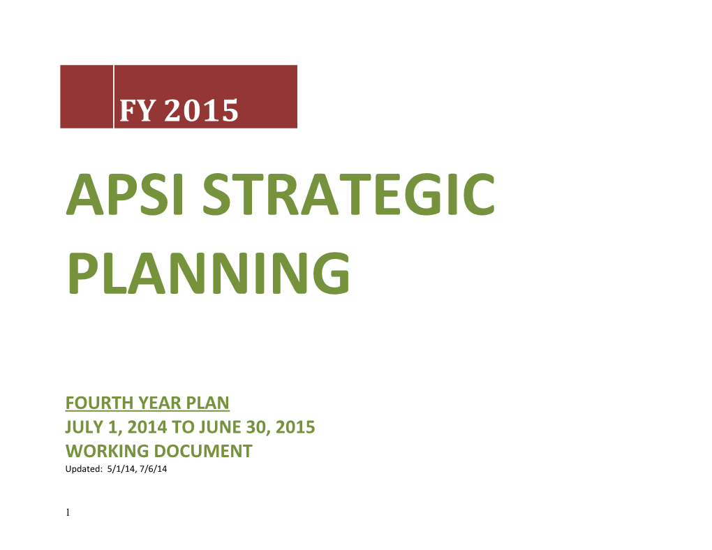 THREE YEAR COMMITMENTS and THIRD YEAR PLAN (July 1, 2013 Through June 30, 2014)