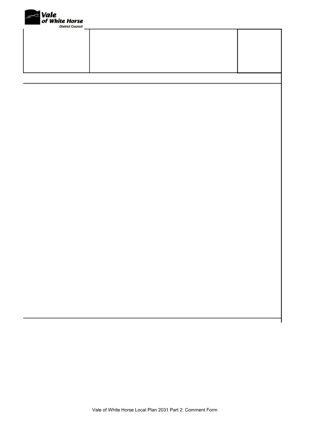 Model Representation Form for Development Plan Documents