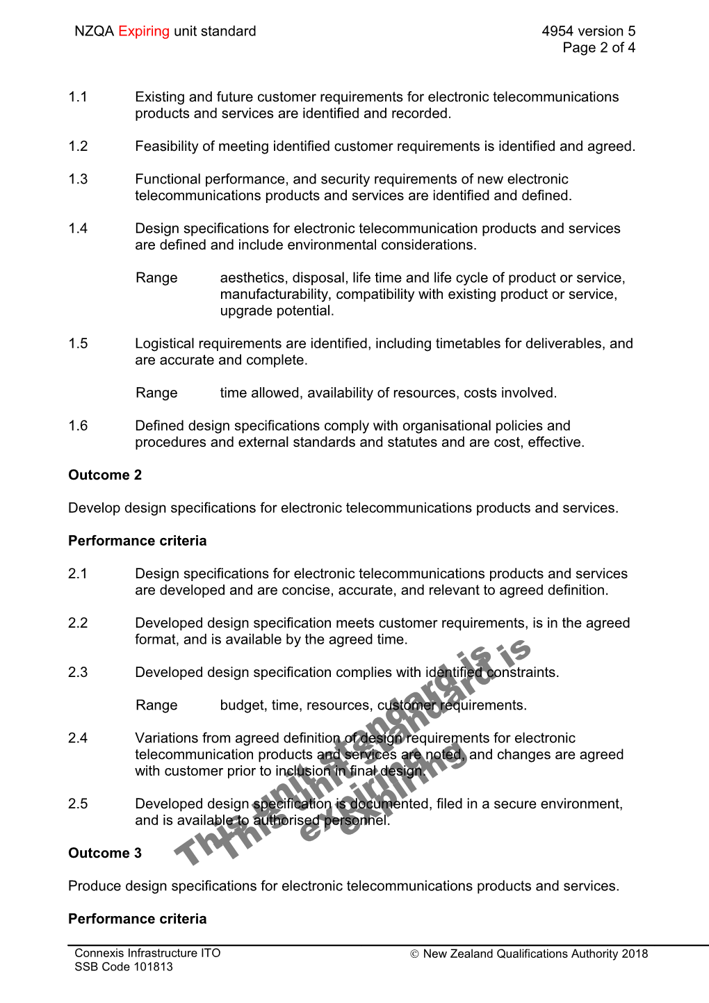 4954 Define and Produce Design Specifications for New Electronic Telecommunication Products