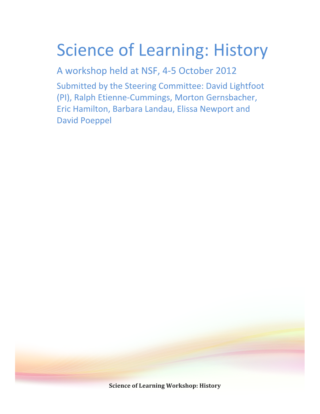 Science of Learning: History