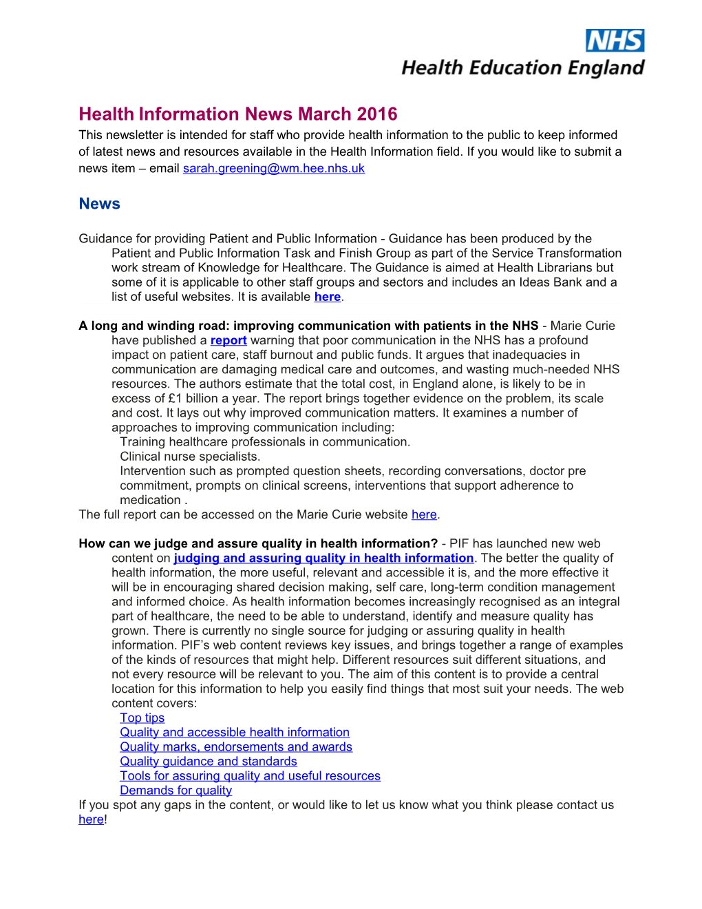 Healthinformation News March2016