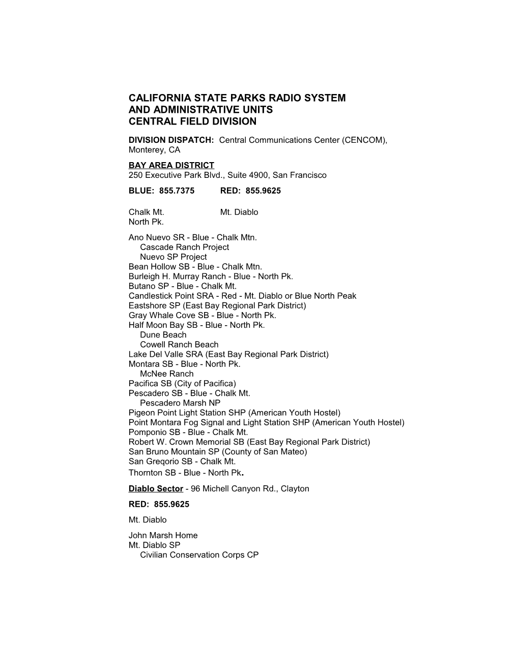 DIVISION DISPATCH: Central Communications Center (CENCOM), Monterey, CA