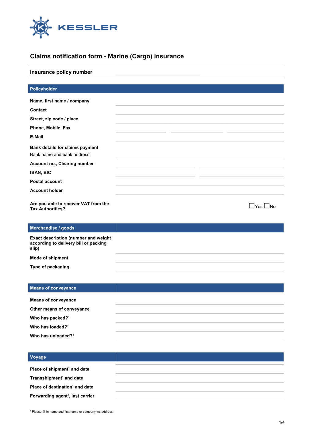 Please Send Or Fax the Completed and Signed Claims Notification Form To