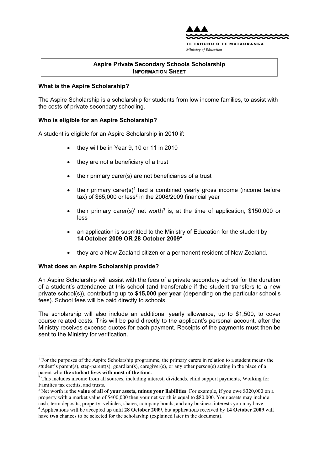 Mapihi Pounamu Financial Support Scheme Guidelines and Application Form 2003