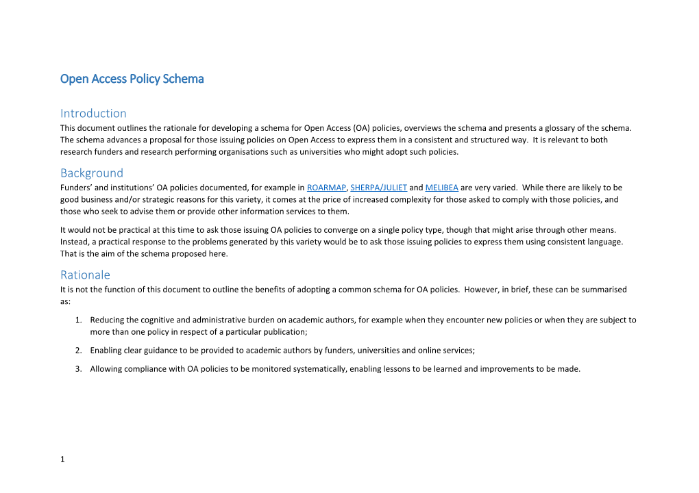 Open Access Policy Schema