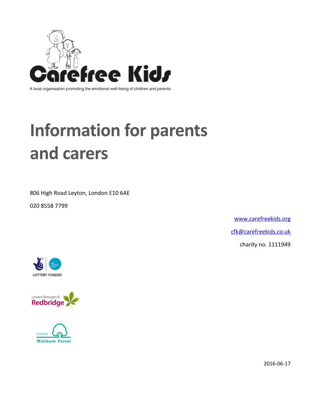 Parents and Carers Leaflet