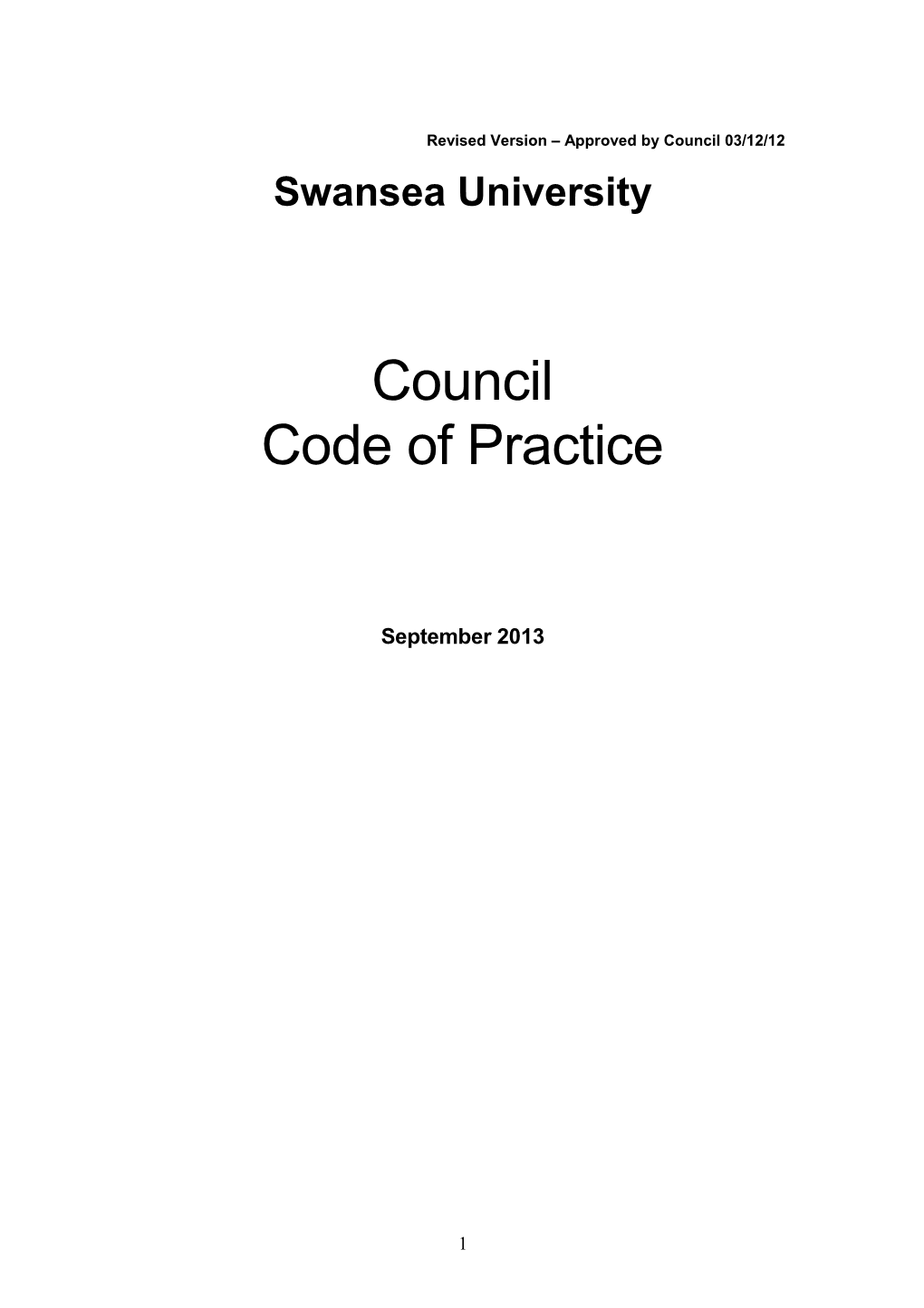 Revised Version Approved by Council 03/12/12