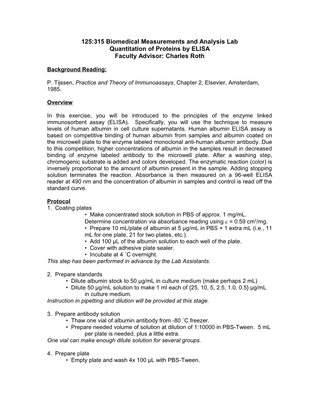 Tissue Engineering Tract Lab Protocol