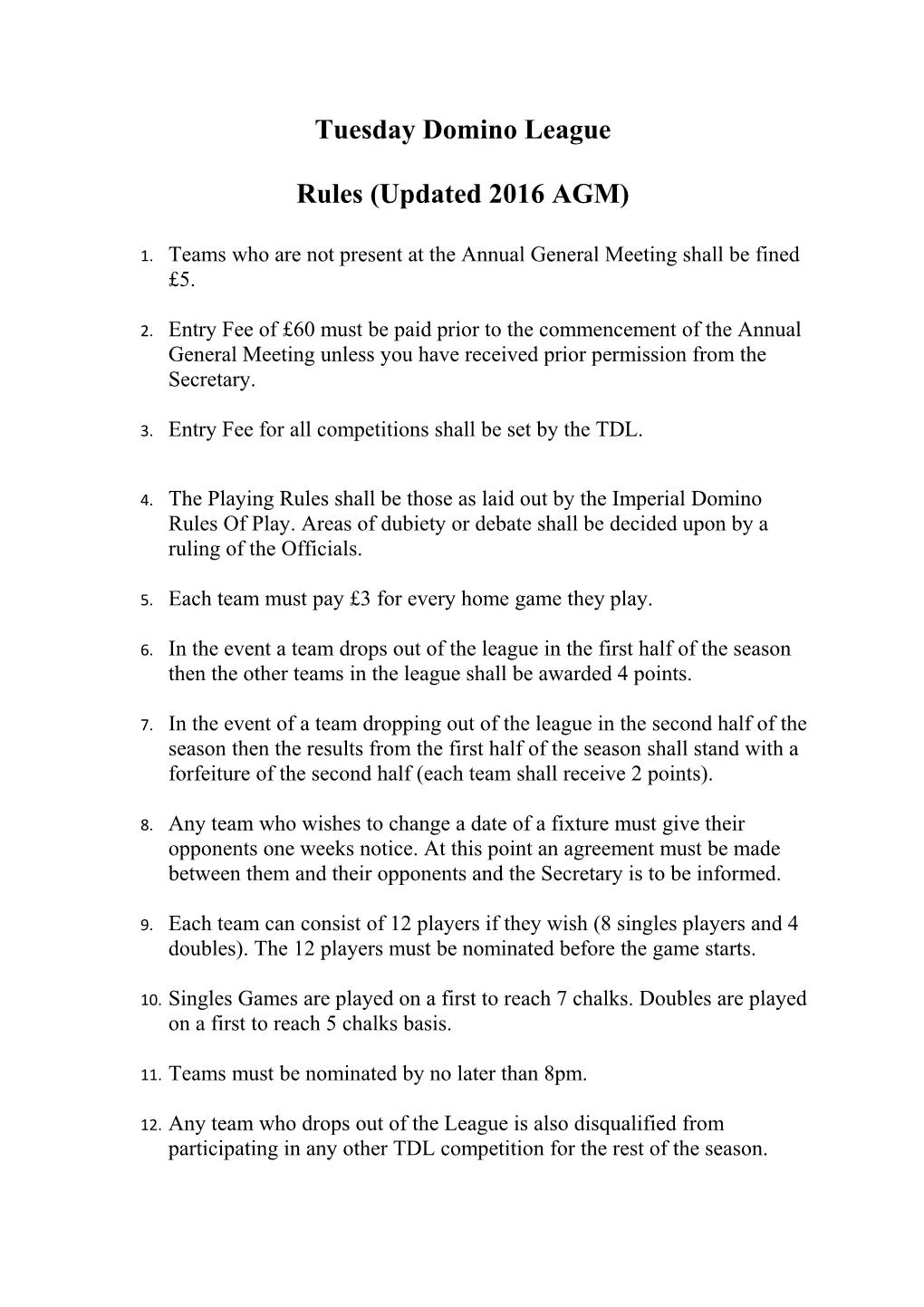 Rules (Updated 2016 AGM)