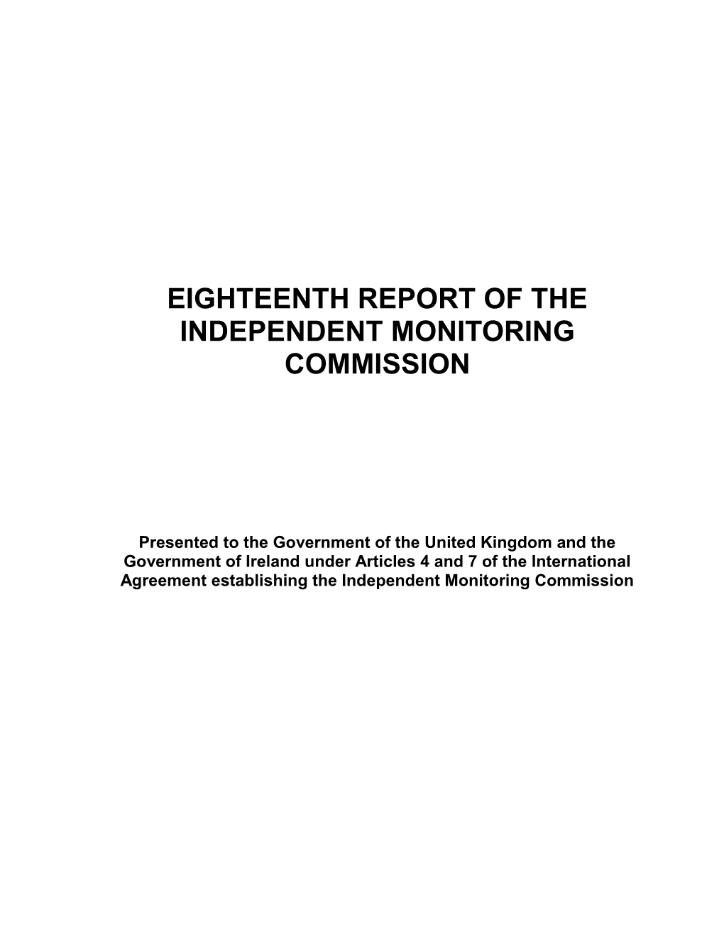 2Nd Meeting of the Independent Monitoring Commission