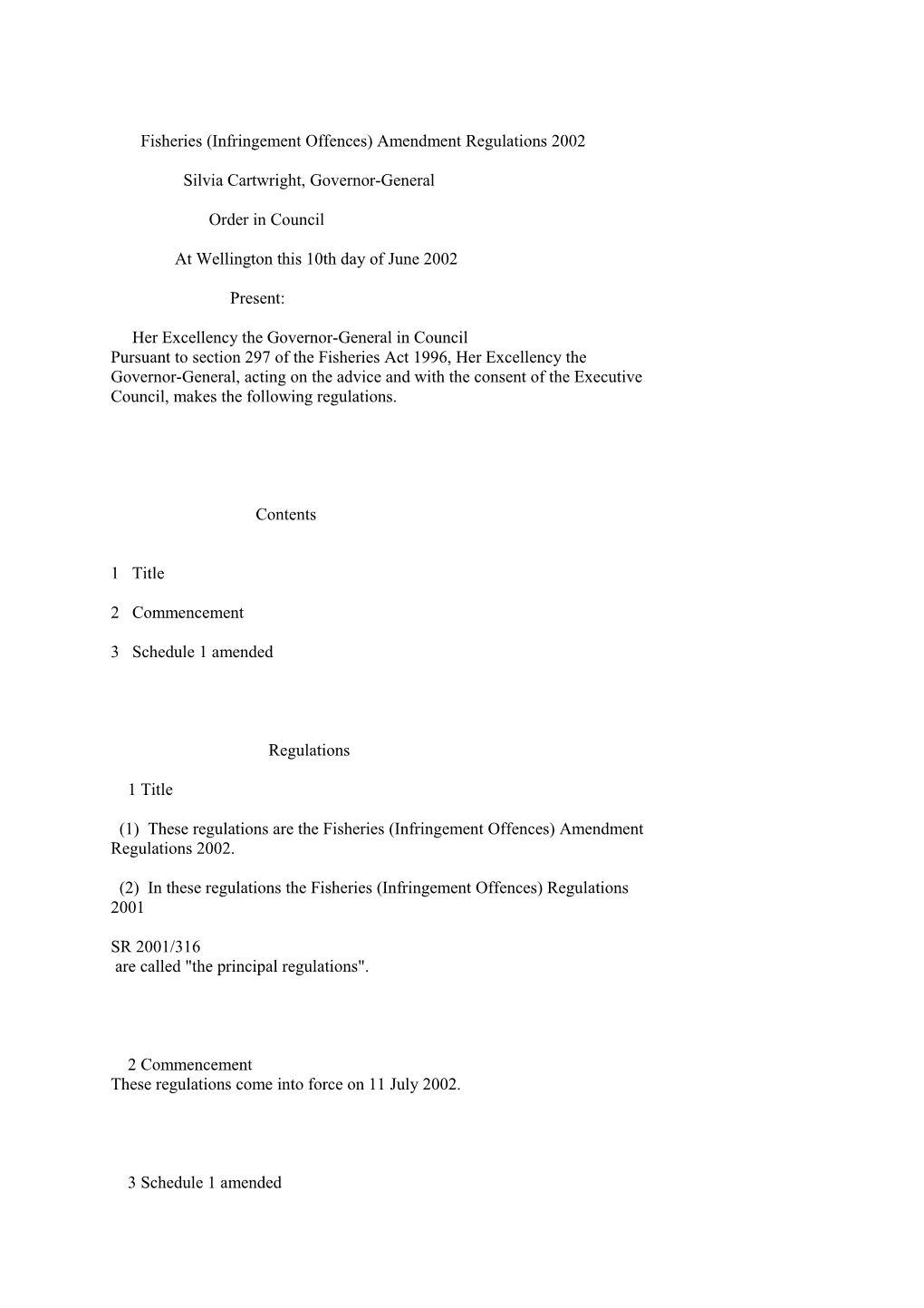 Fisheries (Infringement Offences) Amendment Regulations 2002