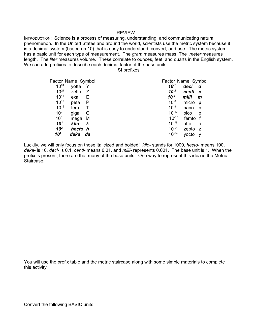 INTRODUCTION: Science Is a Process of Measuring, Understanding, and Communicating Natural