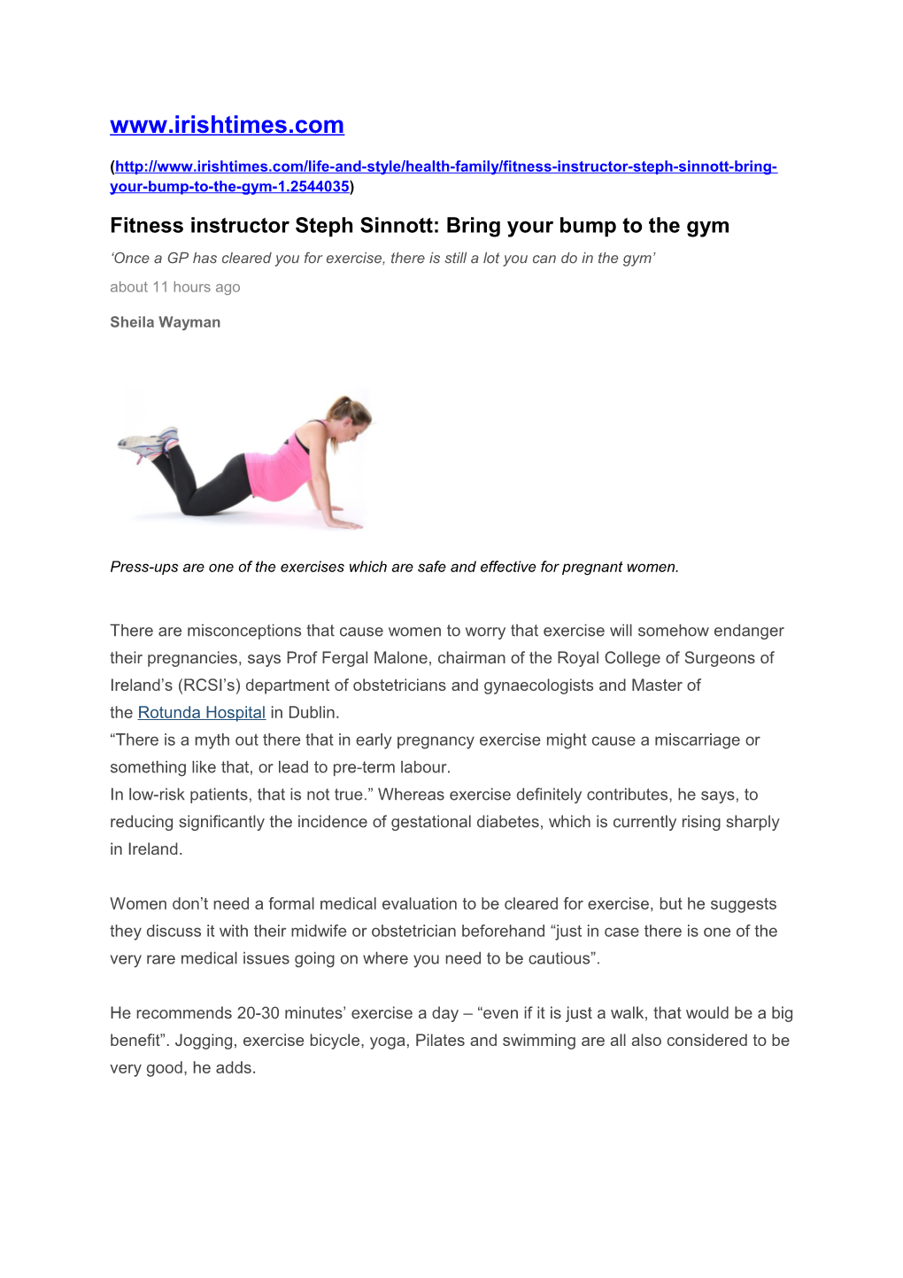 Fitness Instructor Steph Sinnott: Bring Your Bump to the Gym