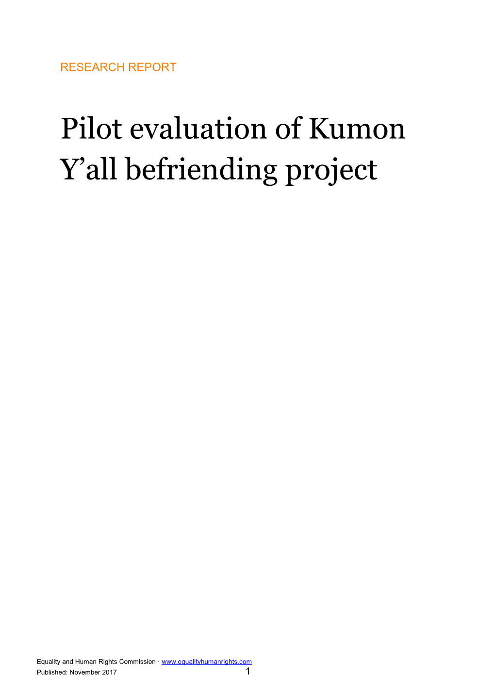 Pilot Evaluation of Kumon Y All Befriending Project