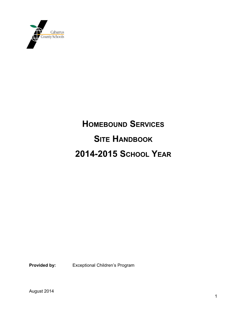 Homebound Services Site Handbook