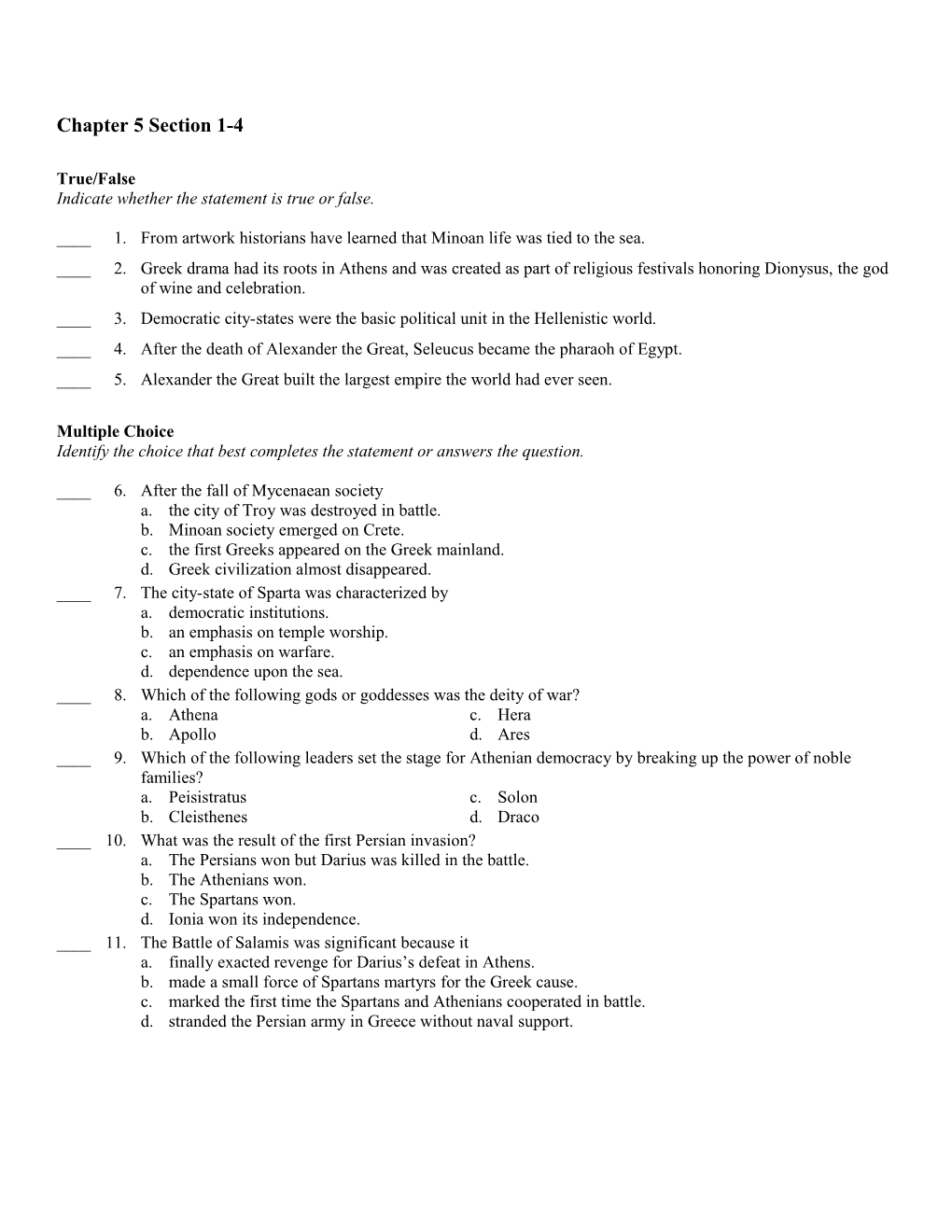 Chapter 5 Section 1-4